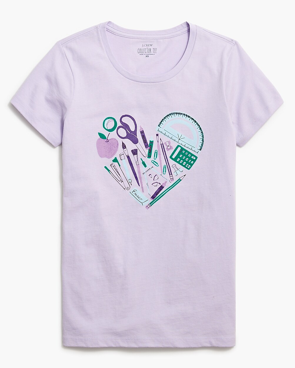 School supplies heart graphic tee | J.Crew Factory