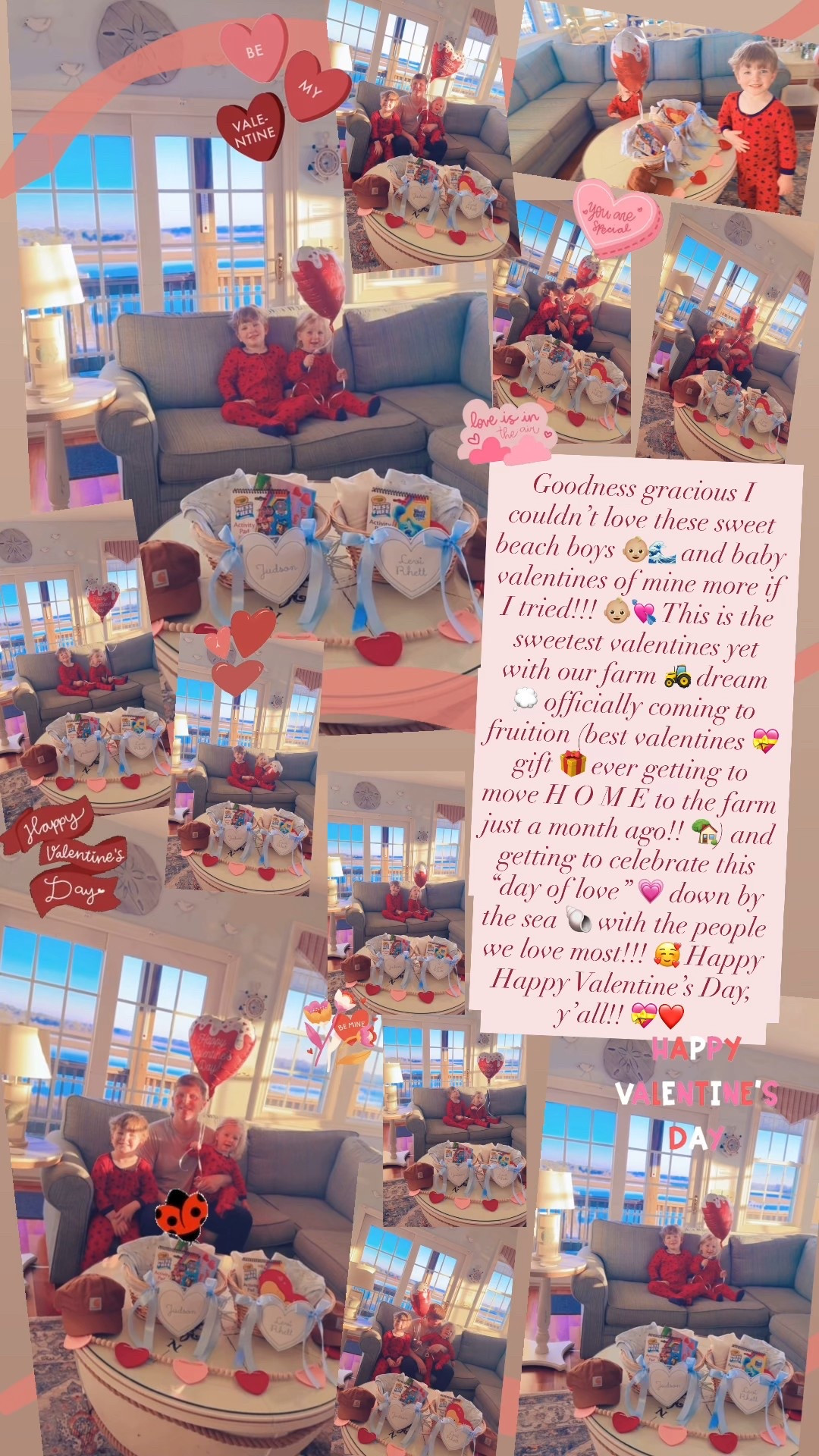 Goodness gracious I couldn’t love these sweet beach boys 👶🏼🌊 and baby valentines of mine more if I tried!!! 👶🏼💘 This is the sweetest valentines yet with our farm 🚜 dream 💭 officially coming to fruition (best valentines 💝 gift 🎁 ever getting to move H O M E to the farm just a month ago!! 🏡) and getting to celebrate this “day of love” 💗 down by the sea 🐚 with the people we love most!!! 🥰 Happy Happy Valentine’s Day, y’all!! 💝❤️

#LTKValentine