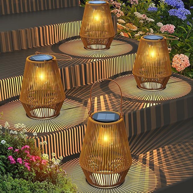 Solar Lanterns, KagoLing Solar Lanterns Outdoor Waterproof Solar Lights for Outside Hanging Solar... | Amazon (US)