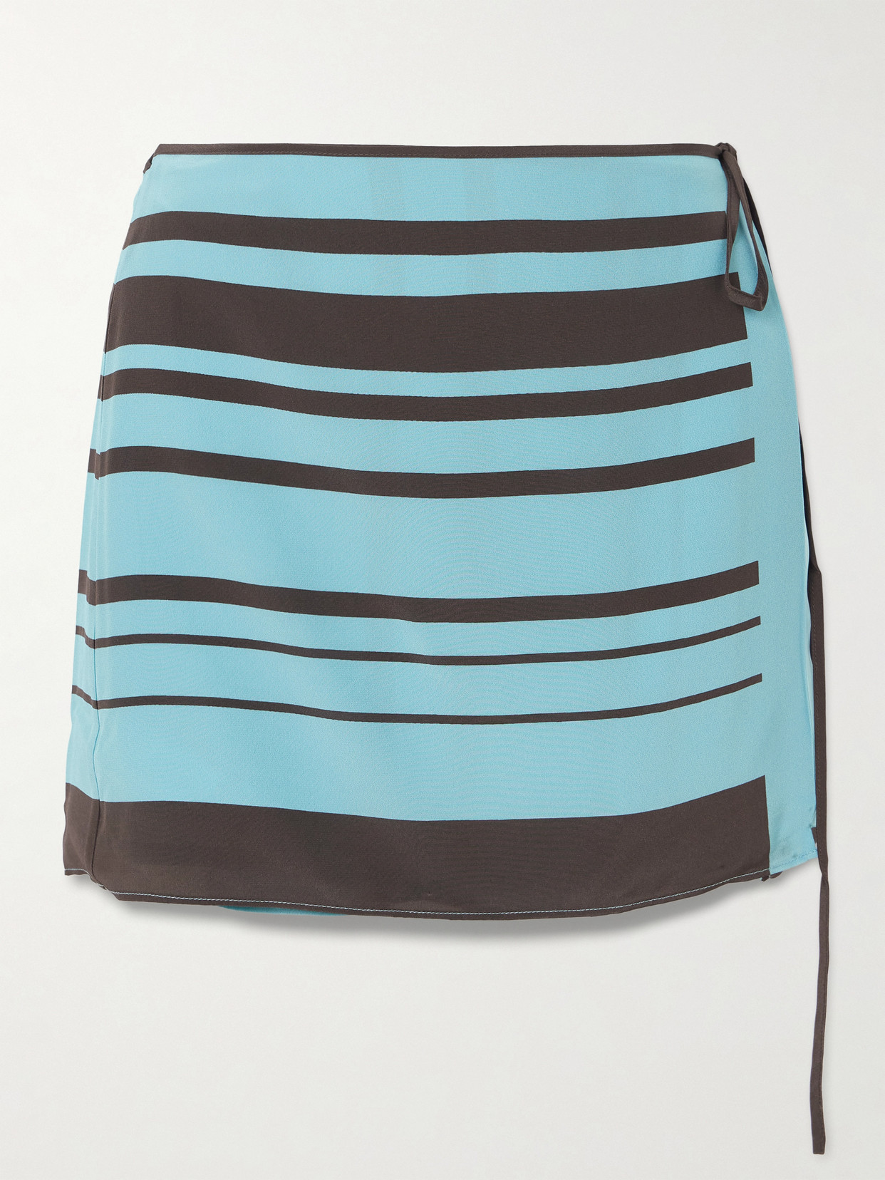 SIR. - Rioja Striped Silk-crepe Mini Wrap Skirt - Blue | NET-A-PORTER (US)