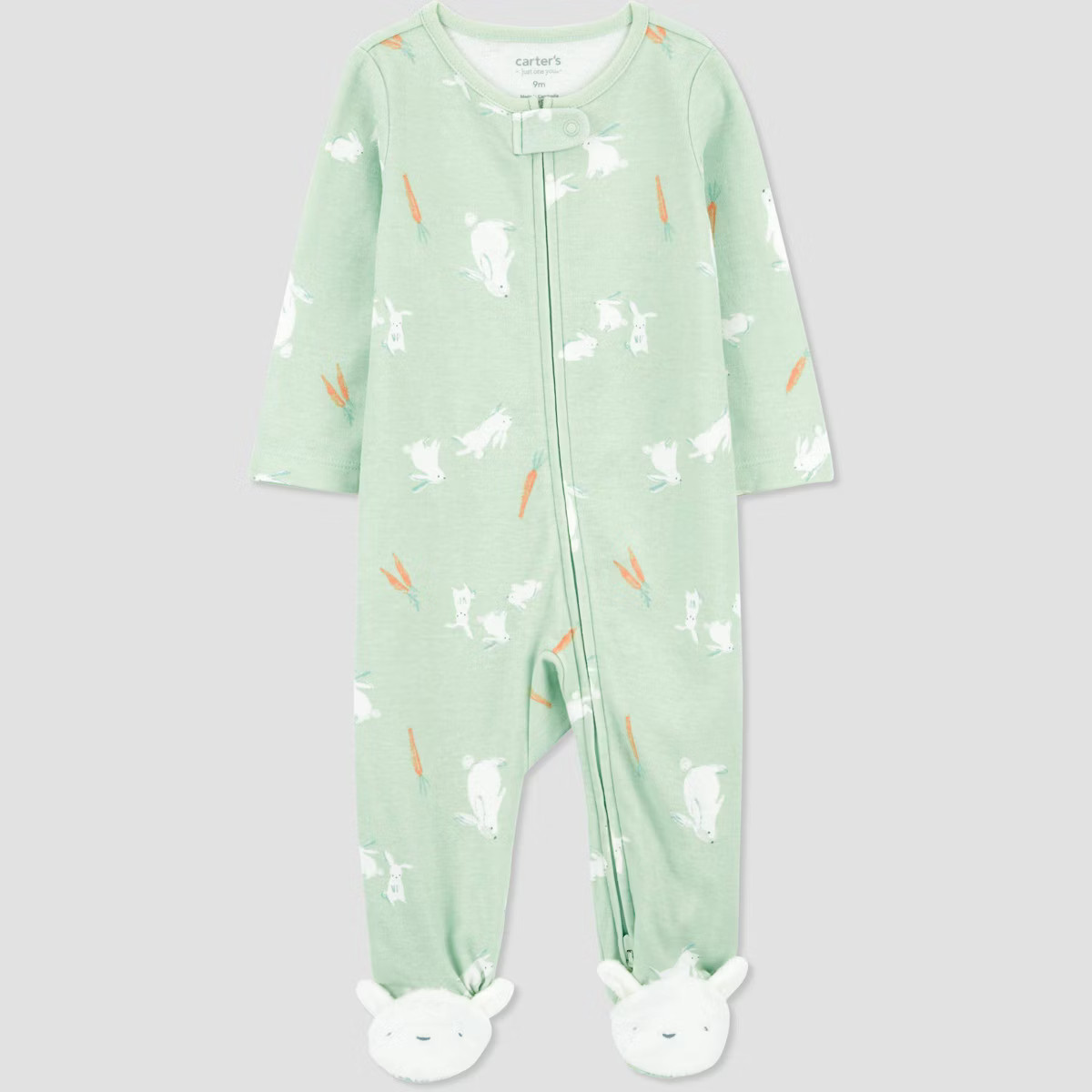 Carter's Just One You® Baby Bunny Footed Pajama - Green/White | Target
