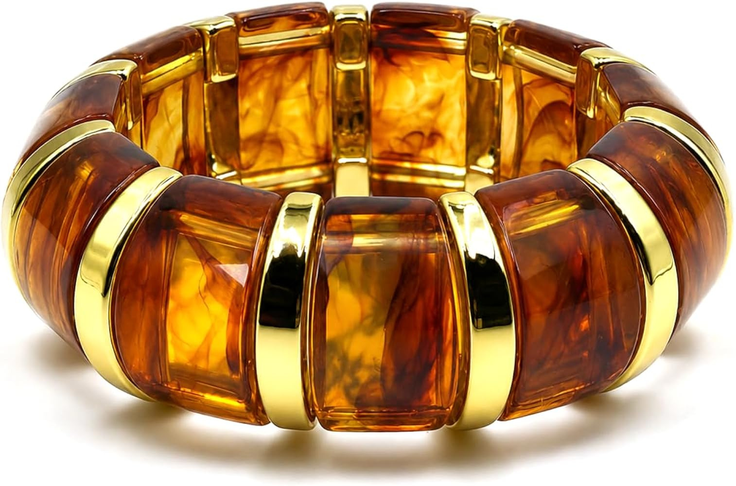 Chunky Resin Bangle Bracelets for Women Stretch Bracelet | Amazon (US)