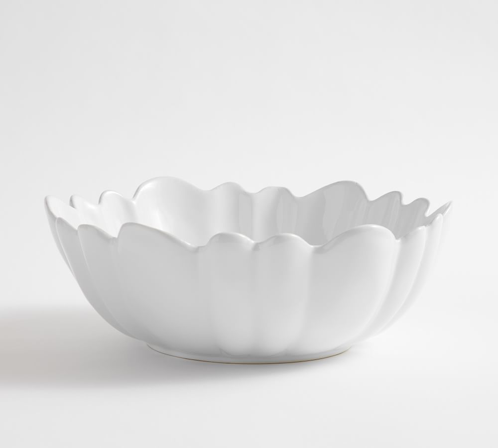 Monique Lhuillier Camille Scalloped Stoneware Serving Bowl | Pottery Barn (US)