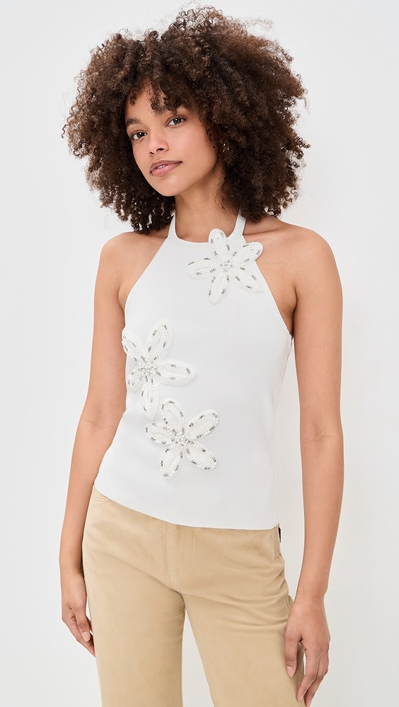 Flower Detail Halter Top | Shopbop