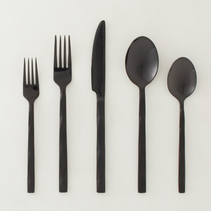 20-Piece Carter Shiny Black Flatware Set + Reviews | CB2 | CB2