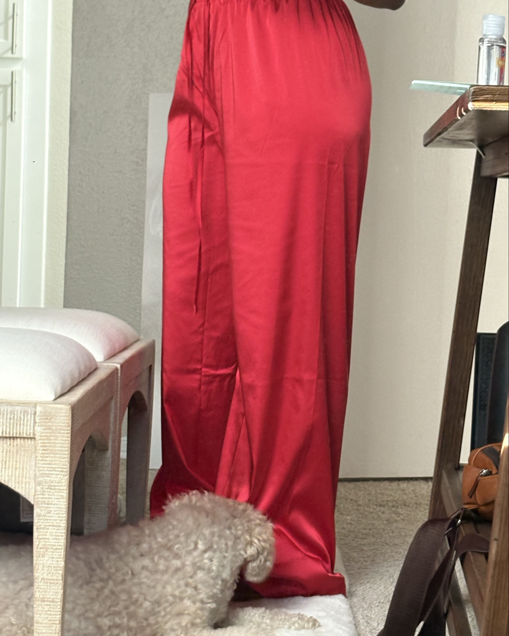 Ho Ho Ho! Merry Christmas!🎄 This is how I feel when I put on red. If you know me, you know I don’t wear red but this time is for a special occasion. So here we are. 

These satin pants are a bit long but I’m 5’1” and I’ll be wearing heels for the occasion so no biggy. They are so comfortable and the perfect color to match the red sweater I have to pair with it. #shein


#LTKHoliday 

#LTKFindsUnder100 #LTKSeasonal