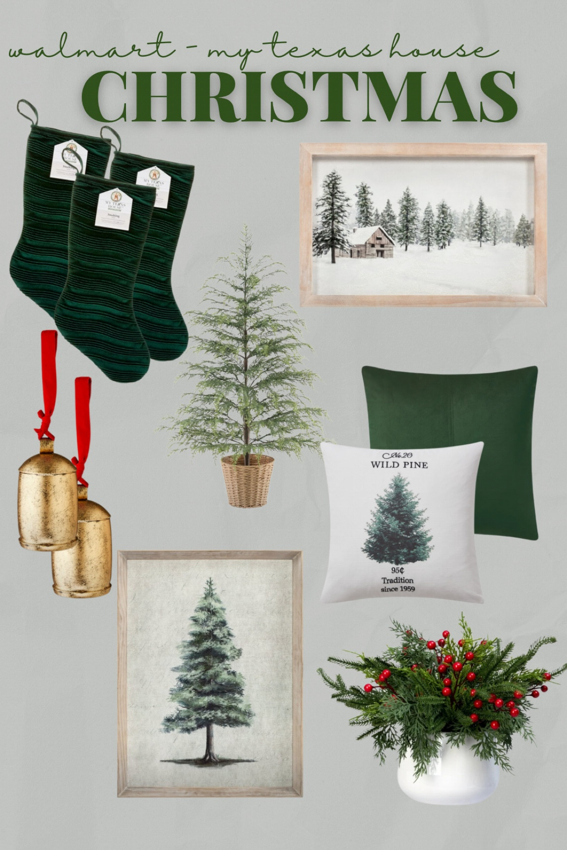 New at Walmart - My Texas House Christmas collection 
Stockings, viral tree, Christmas pillows, Christmas ornaments, Christmas prints, Christmas art; Christmas bells, Christmas garland 

#LTKHome #LTKFindsUnder100 #LTKSeasonal