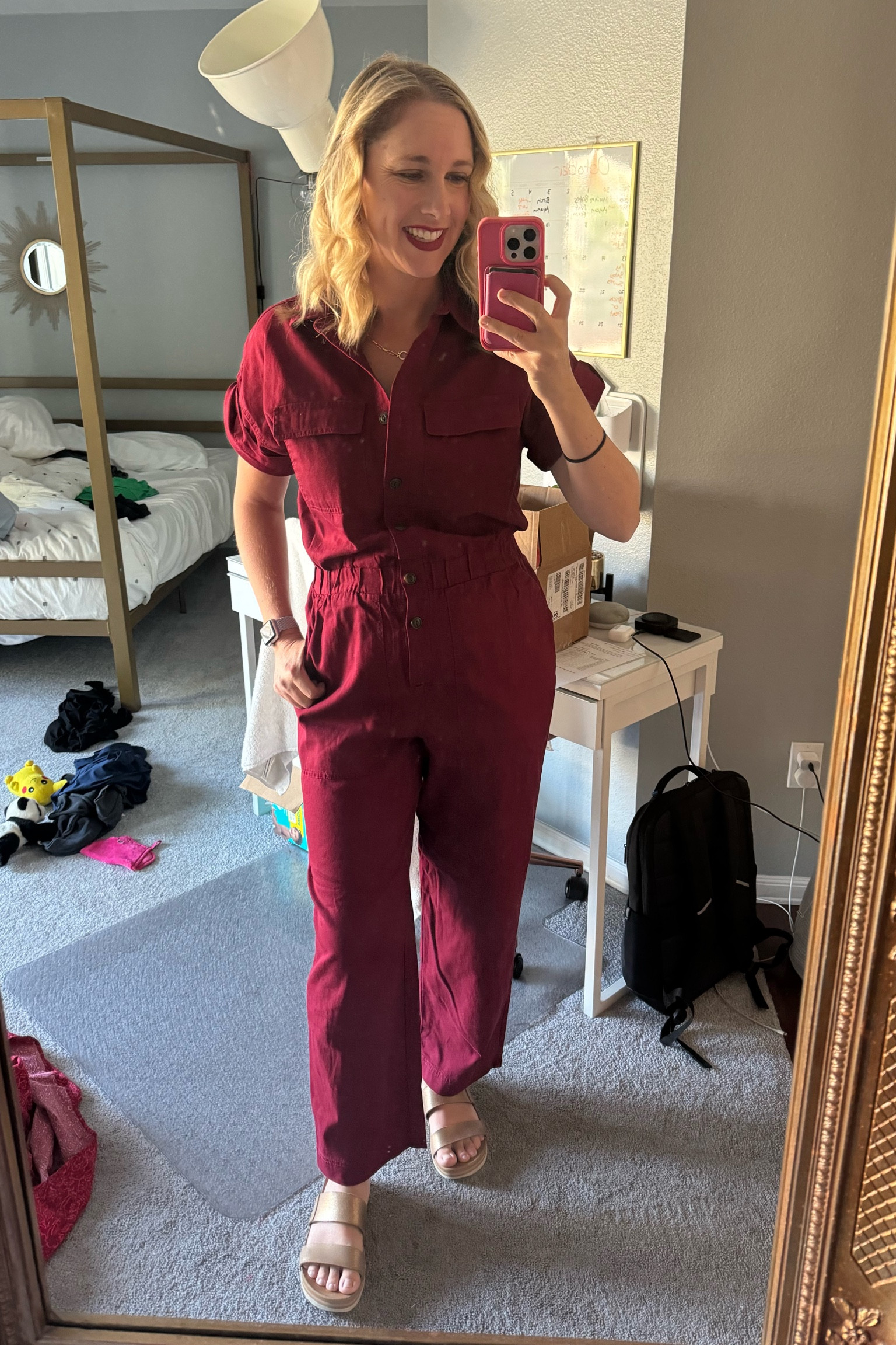 Red jumpsuit from Targett