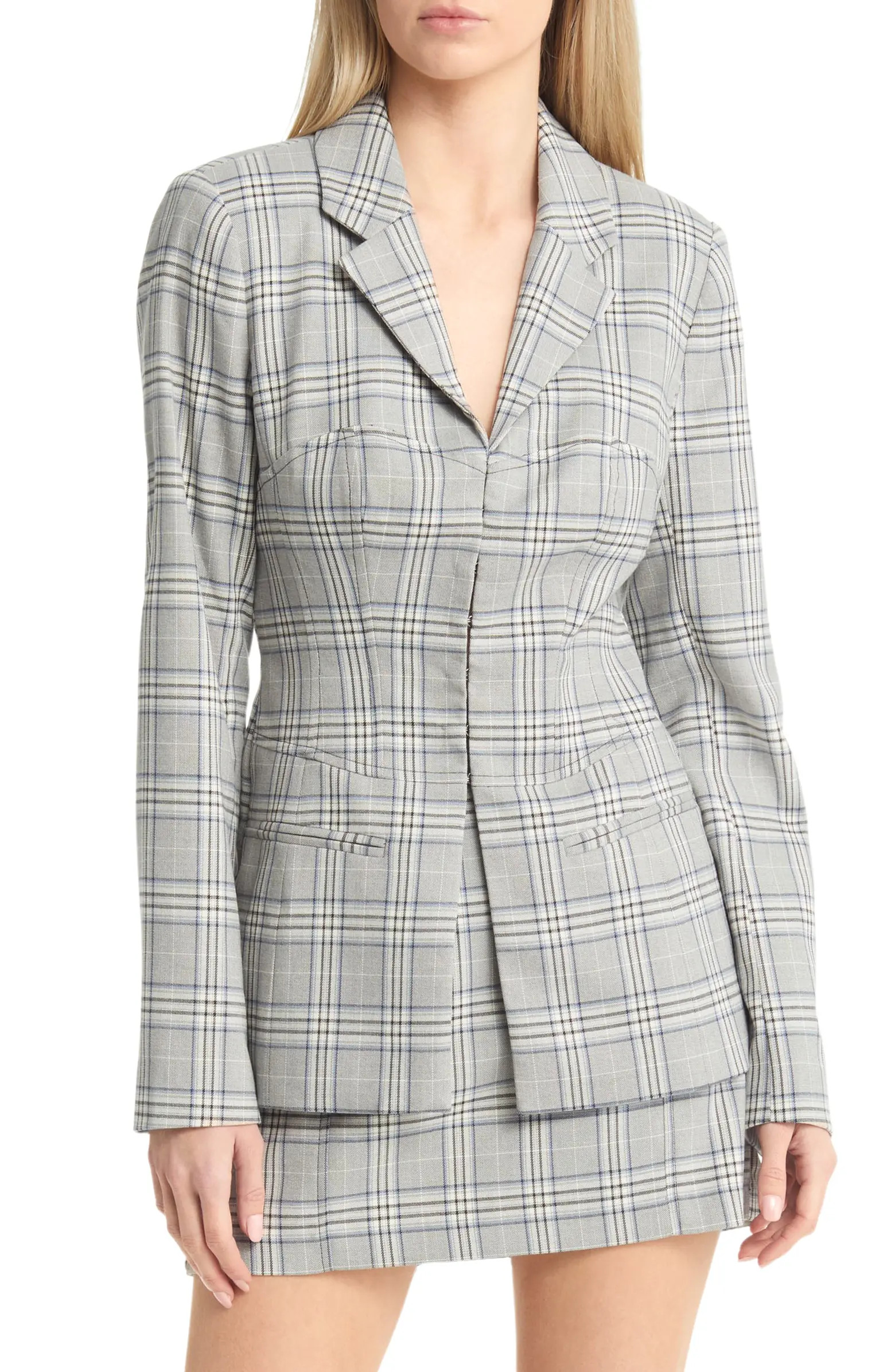 Plaid Corset Blazer | Nordstrom
