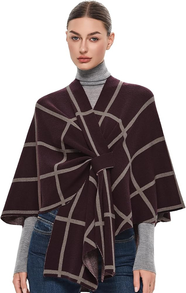 PULI Women's Elegant Shawl Wraps Soft Open Front Poncho Sweater for Spring Fall Winter | Amazon (US)