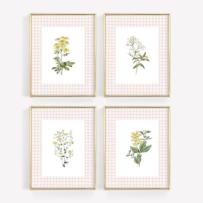 Pennclys Floral Wall Art Decor Nursery Flower Canvas Wall Art Prints Vintage Wildflower Nursery W... | Amazon (US)