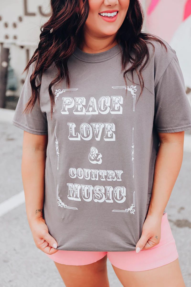 Peace Love & Country Music Graphic Tee | Whiskey Darling Boutique
