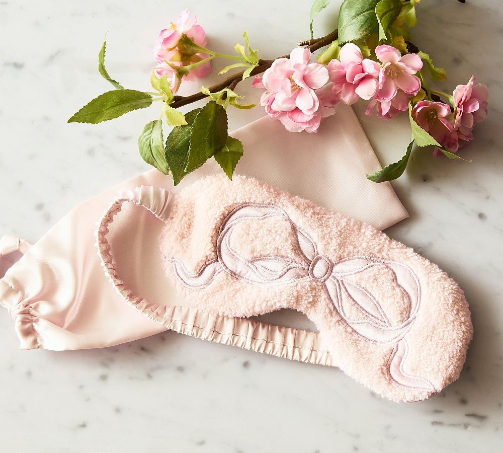 LoveShackFancy Appliqué Bow Eye Mask | Pottery Barn (US)