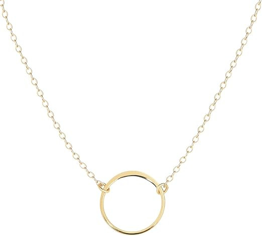 Karma Open Circle Necklace, Dainty 14k Gold Filled, Won't Fade Wild Moonstone | Amazon (US)