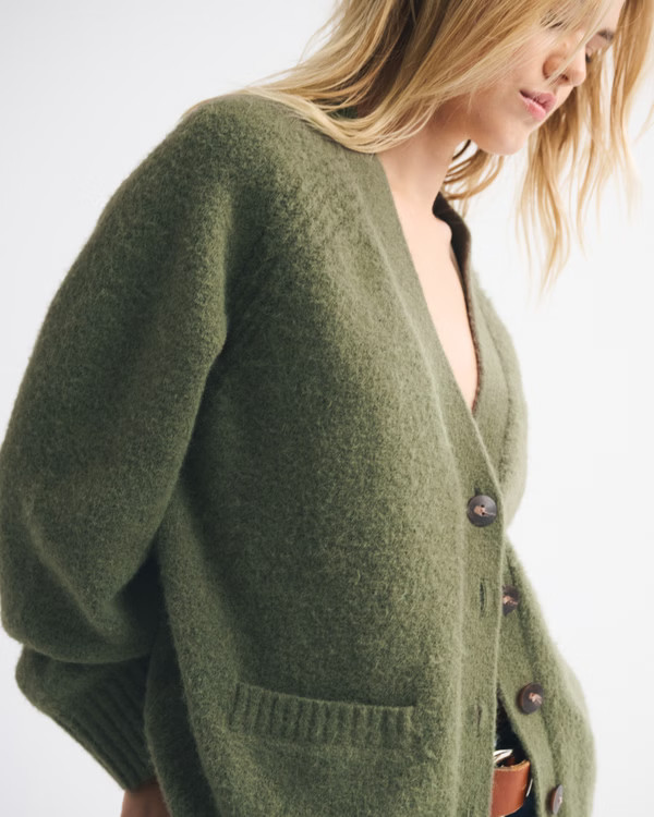 Women's Dad V-Neck Cardigan | Women's Tops | Abercrombie.com | Abercrombie & Fitch (US)