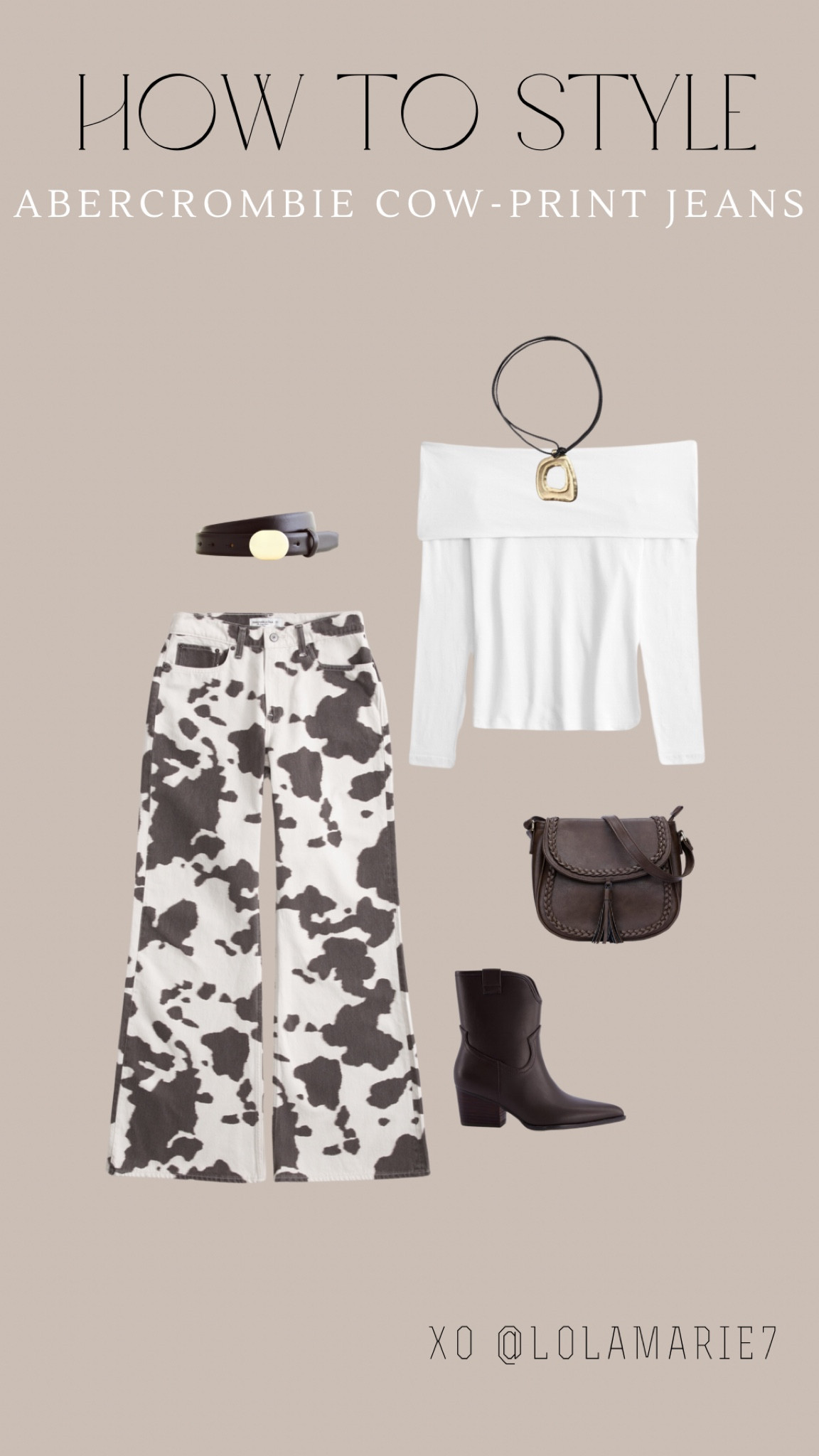How to style Abercrombie’s new cow-print jeans

#westernstyle #abercombie #newarrival 

#LTKStyleTip