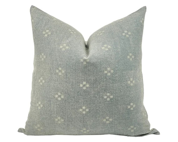 BROOK  Stonewashed Blue Green Pillow Cover Hmong Batik - Etsy | Etsy (US)