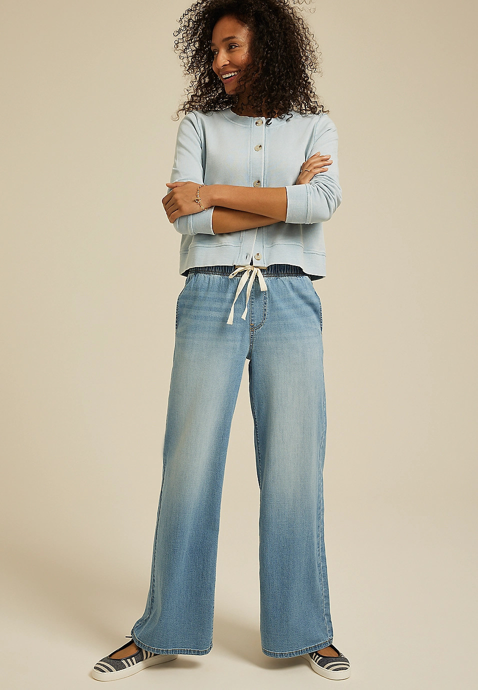 m jeans by maurices™ Soft High Rise Wide Leg Jean | Maurices