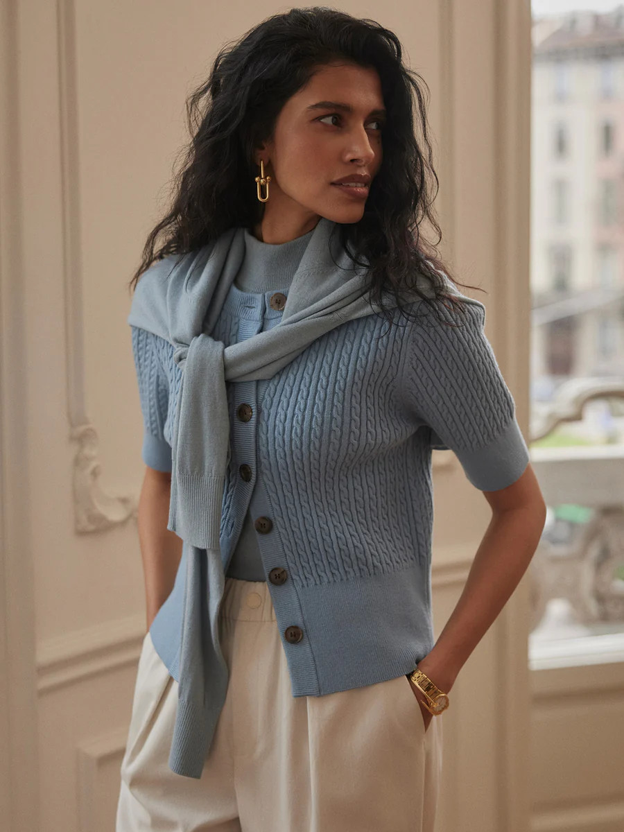 Rhys Short Sleeve Cardigan | Varley US | Varley US