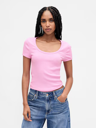 Modern Rib Scoop Crop T-Shirt | Gap (US)