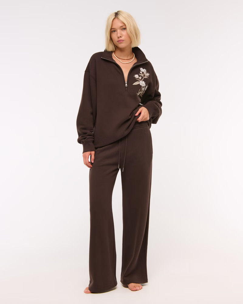 High Rise Wide Leg Sunday Sweatpant | Abercrombie & Fitch (US)