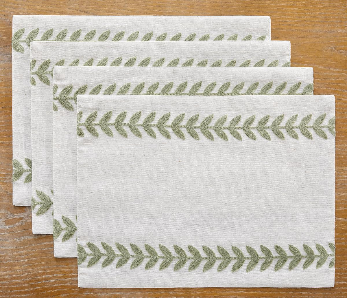 Wracra Embroidered Placemats, 13 x 18 Inch Set of 4 Placemats, Irregular Willow Rustic Place Mats... | Amazon (US)