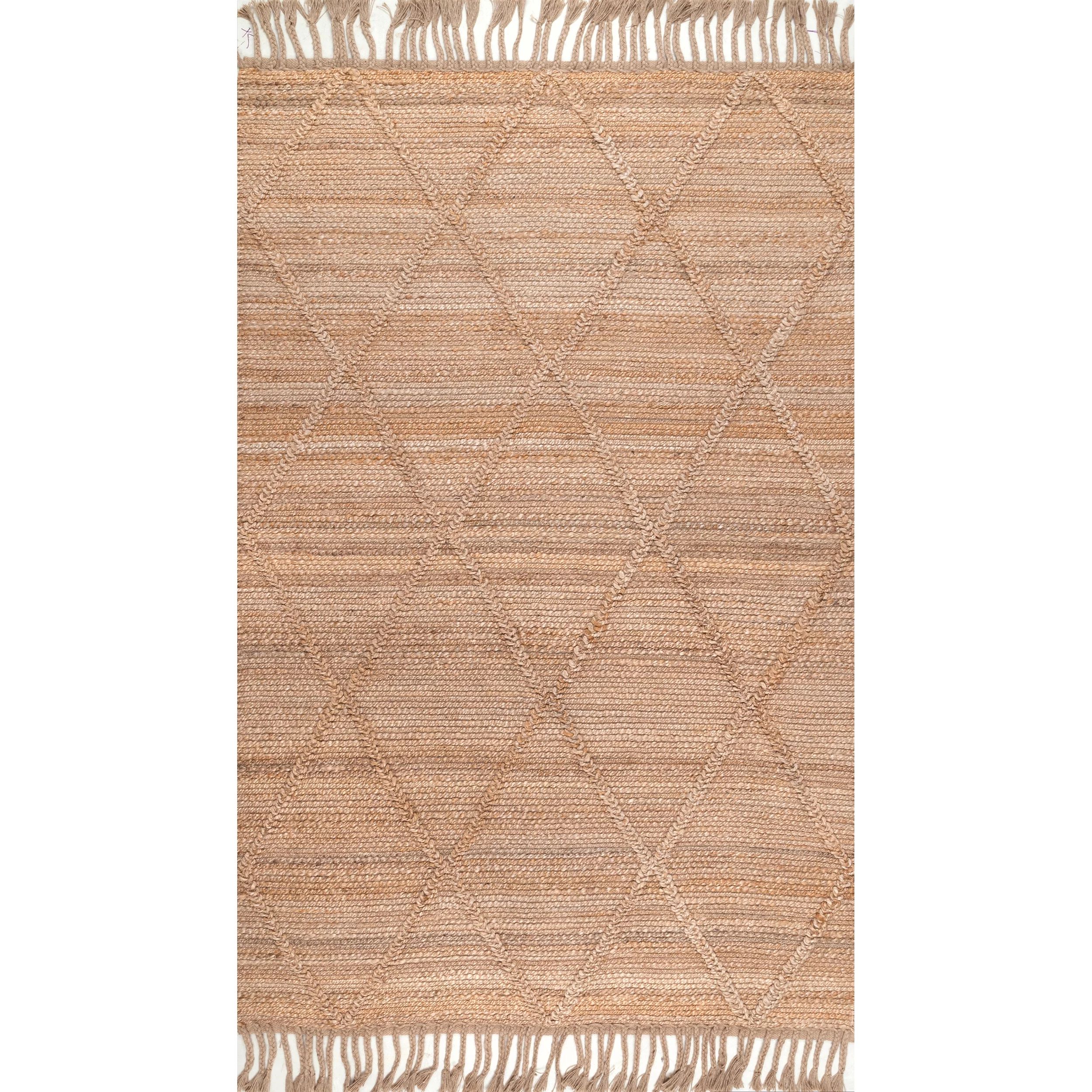 nuLOOM Arienne Braided Tassel Jute Area Rug, 7' 6" x 9' 6", Natural | Walmart (US)