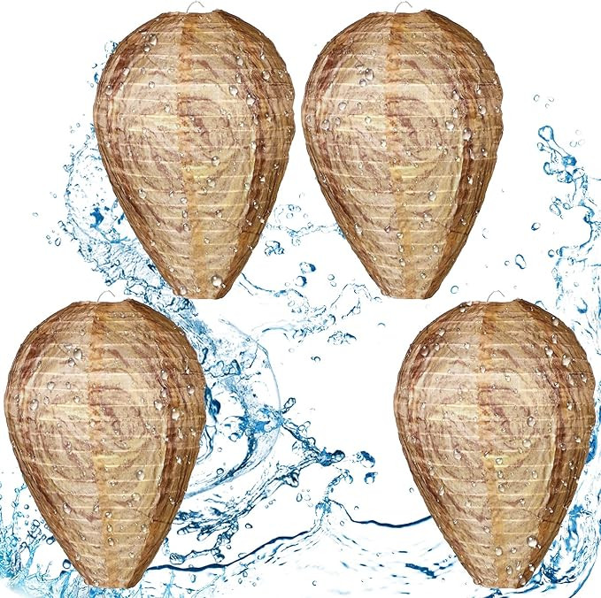 Wasp Nest Decoy Hanging Wasp Repellent Deterrent Upgraded Waterproof Material Fake Nest Decoys fo... | Amazon (US)