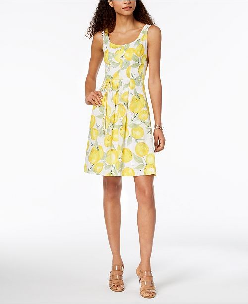 Pappagallo Cotton Fruit-Print A-Line Dress & Reviews - Dresses - Women - Macy's | Macys (US)