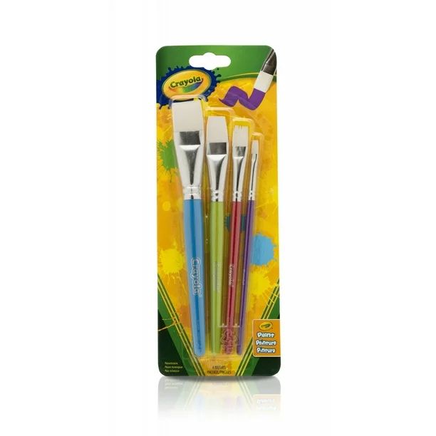 Crayola Flat Paintbrush Set, Four Count - Walmart.com | Walmart (US)