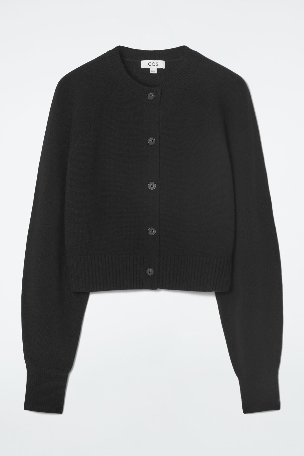 CROPPED WOOL CARDIGAN - BLACK | COS UK