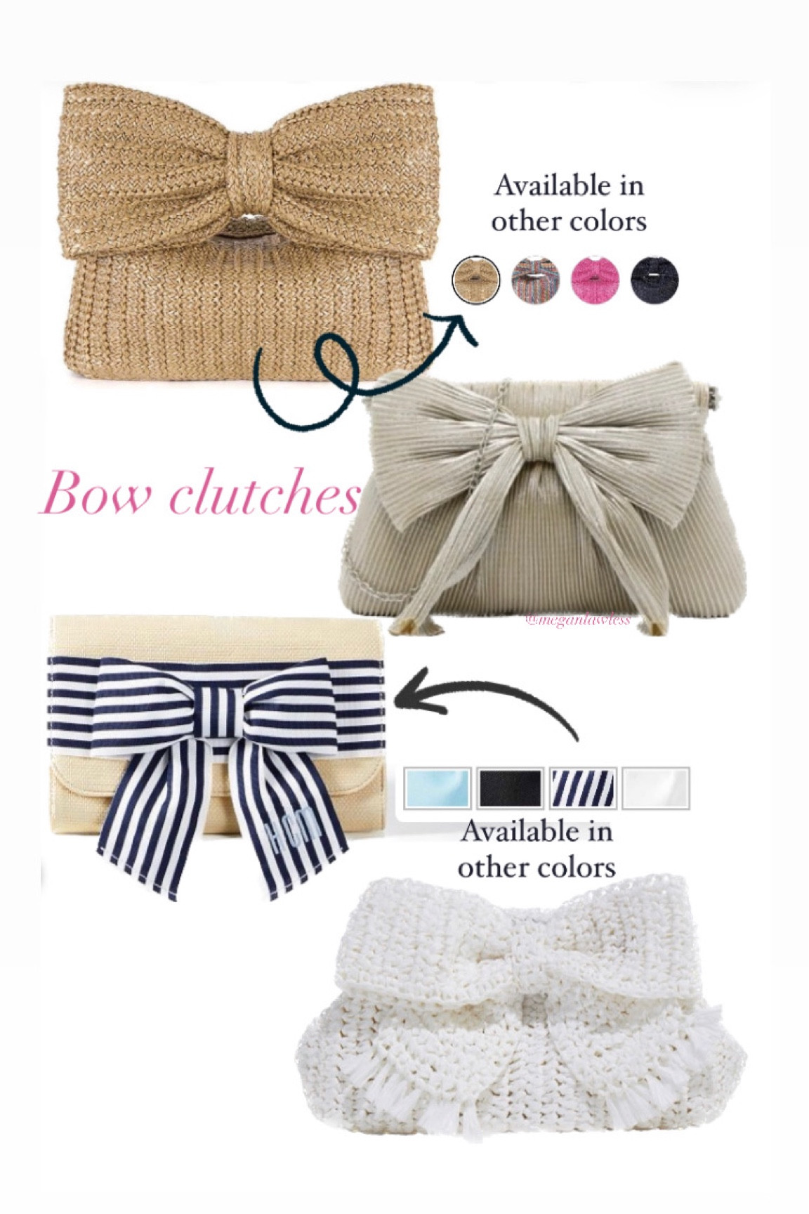 Bow clutches, handbags, spring handbag, summer handbag, wedding guest, bride, spring break, vacation, beach, straw bag

#LTKparties #LTKtravel #LTKstyletip