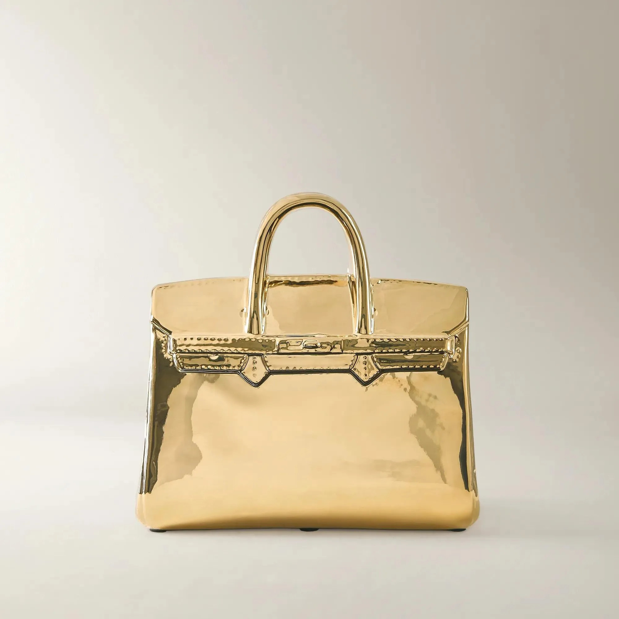 Handbag Coin Bank | Gold | Décor Object | Z Gallerie | 8.5" x 8.5" x 4" | Ceramic Clay | Z Gallerie