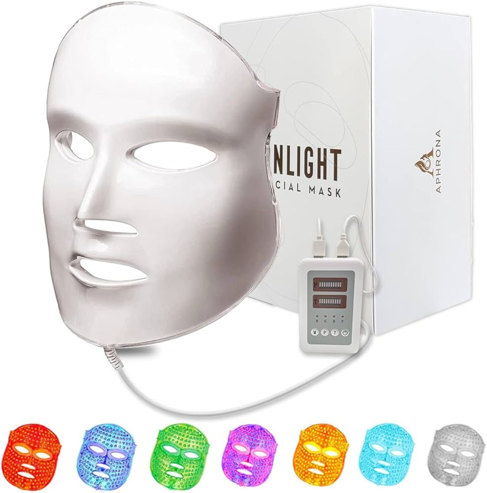 FDA cleared LED Facial Skin Care Mask MOONLIGHT PRO 7 Color Treatment Photon Mask (White) | Amazon (US)