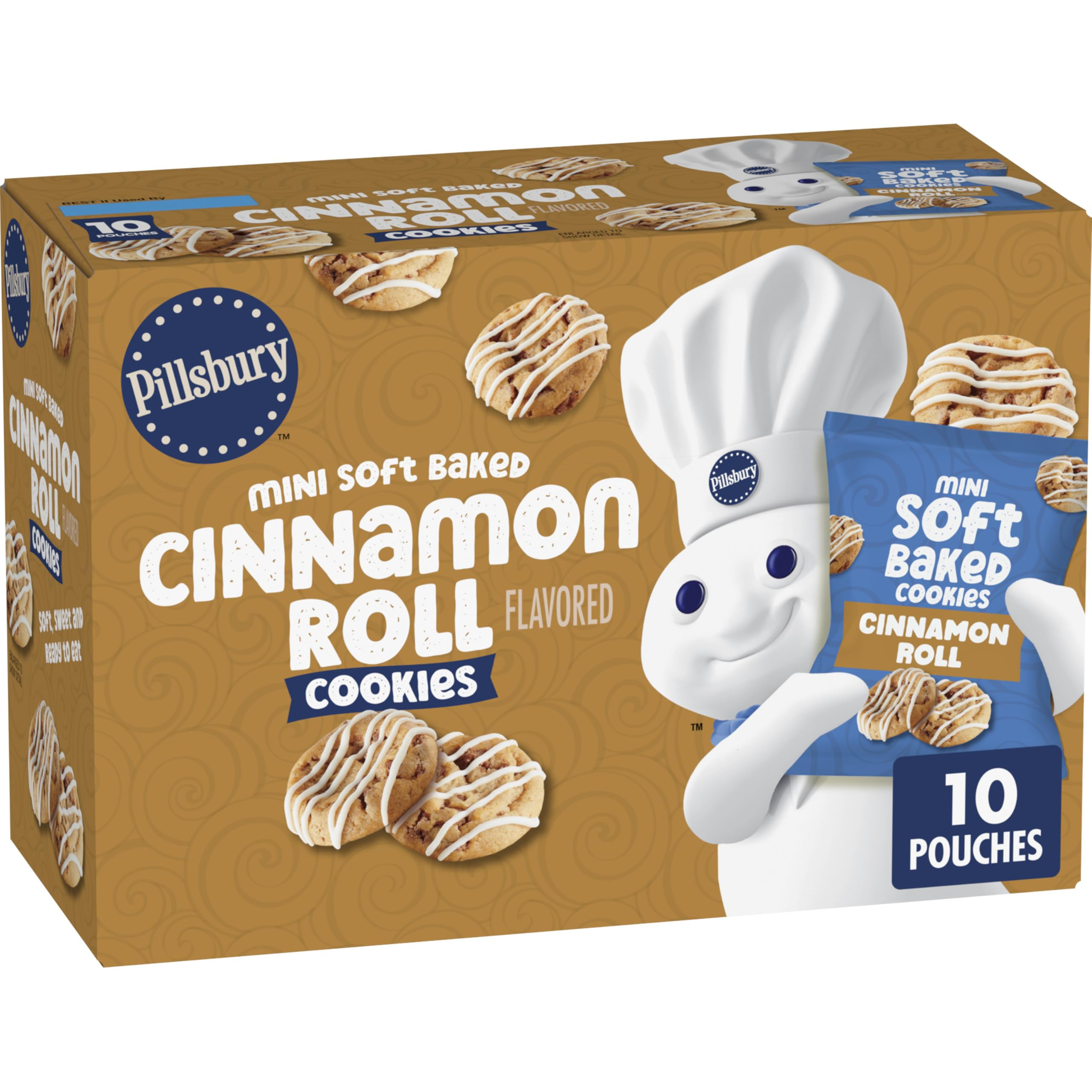 Pillsbury Mini Soft Baked Cinnamon Roll Flavored Cookies 10 Count | Amazon (US)