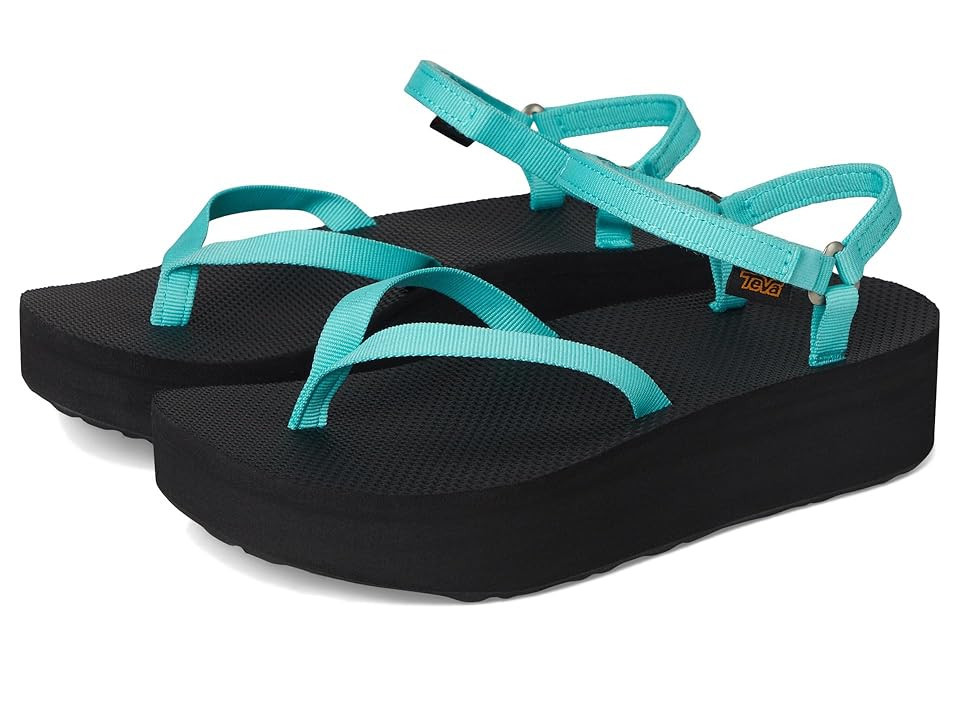 Teva Flatform Sandal Slim Women's Sandals Bright Teal/Black : 5 B - Medium | Zappos