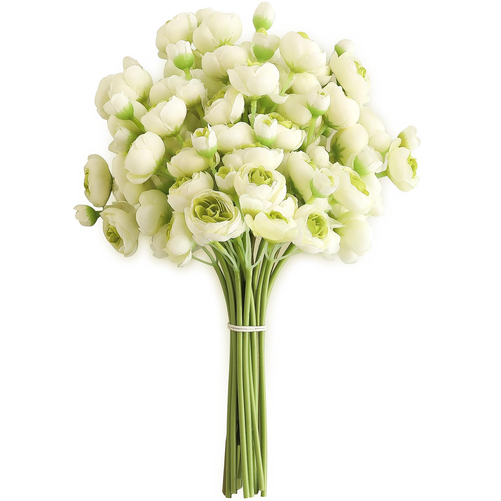 Floroom Ranunculus Artificial Flowers 18 Pcs Green Faux Silk Mini Ranunculus Bulk Fake Wedding Fi... | Amazon (US)
