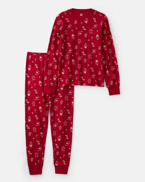 Adult Christmas 100% Cotton Snug Fit 2-Piece Pajamas - Red | Carter's Inc