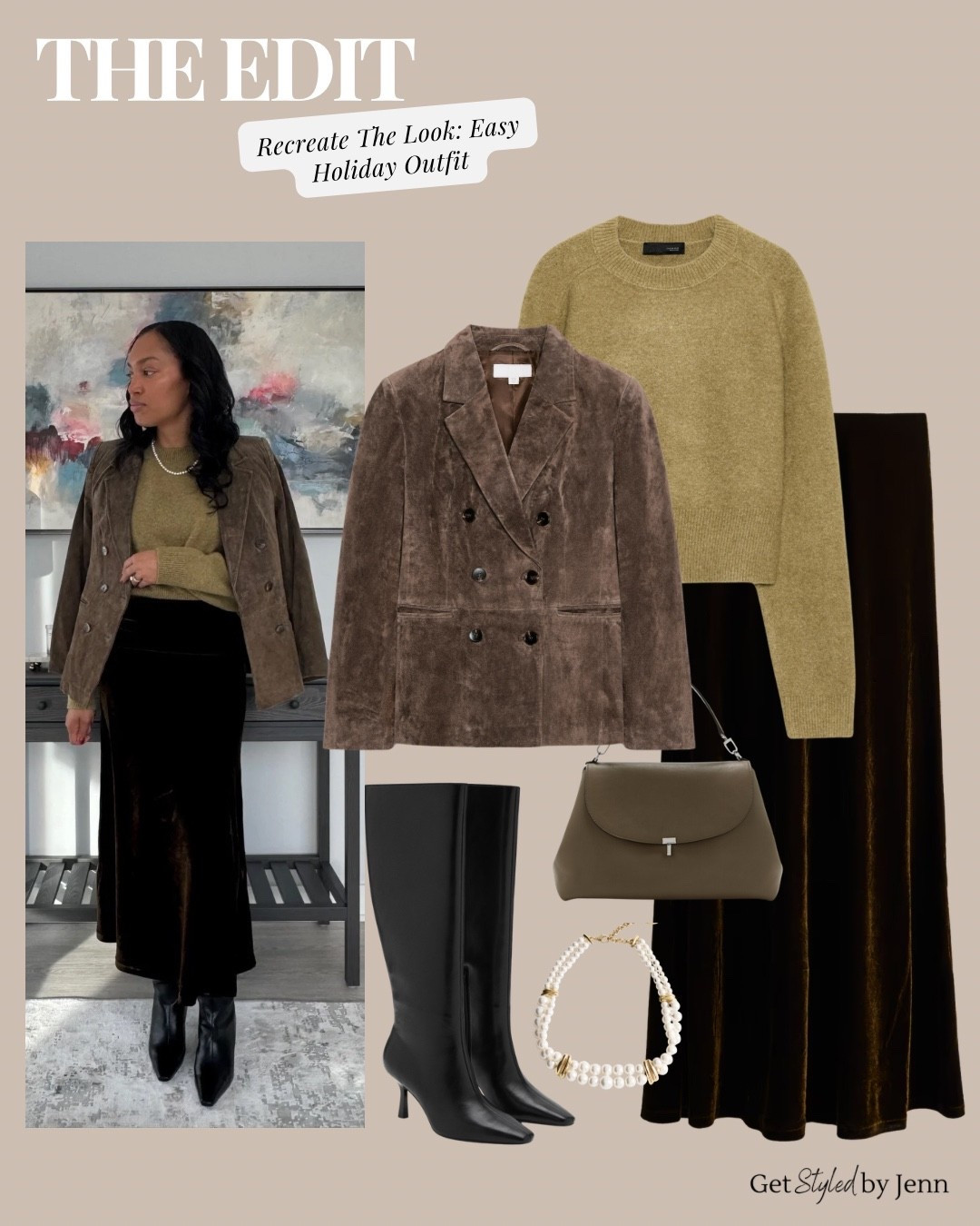 This is my go-to formula for holiday plans that aren’t black-tie but still deserve a good outfit. Comfortable enough to sit, eat, and stay all night, but photo ready.

The secret isn’t doing more. It’s choosing pieces that already feel elevated on their own, then letting the outfit come together without effort.

The jacket and sweater are from Zara (5536/155 and 3046/446)

Bookmark this for every “what should I wear?” moment this season.


#LTKWorkwear #LTKootd #LTKHoliday