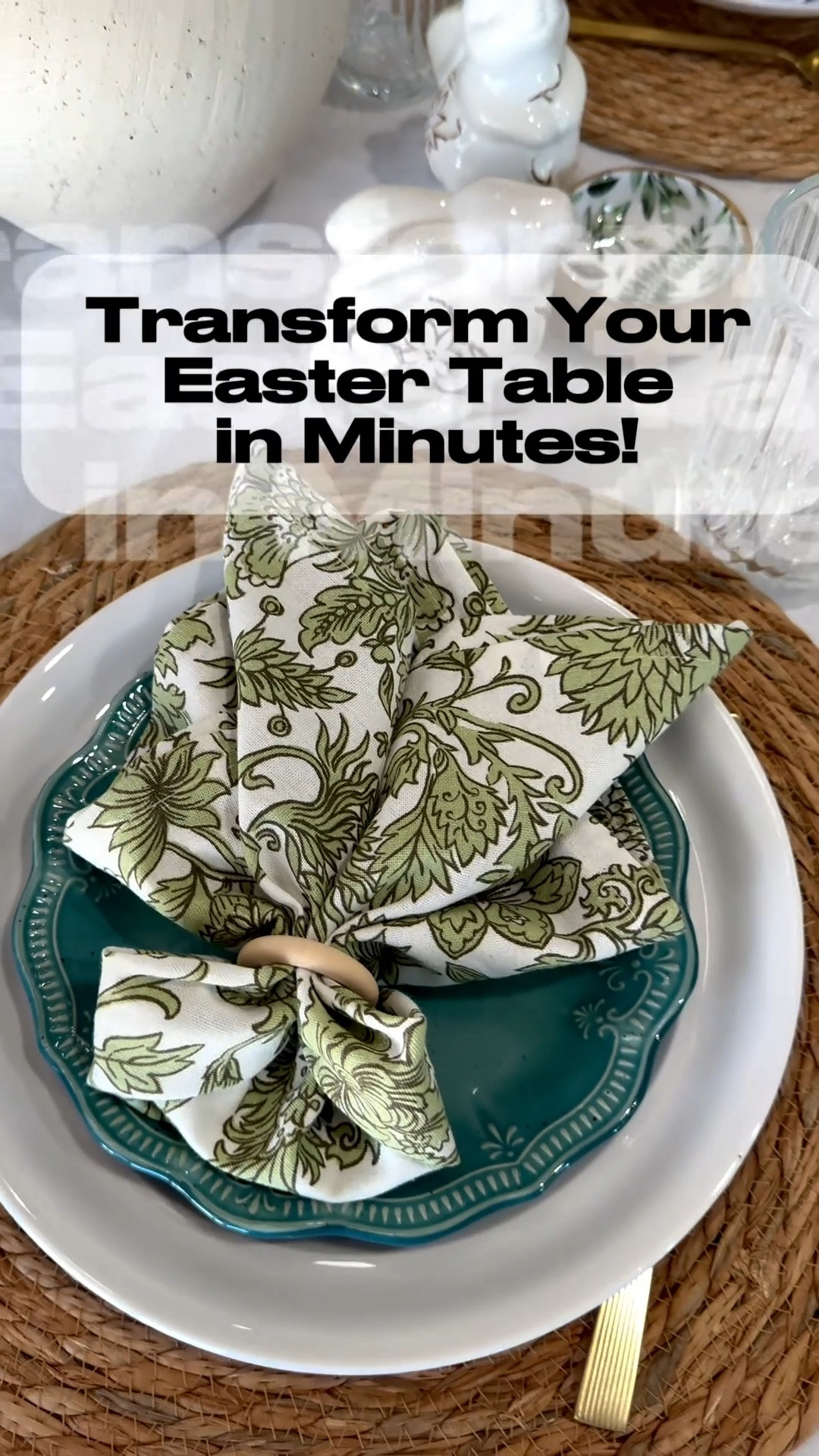 Transform your Easter table in minutes with this simple and elegant napkin fold! 🐣💚
With just a few steps, you can add charm and sophistication to your table, making every detail feel special. Perfect for family lunches, Easter brunches, or any spring celebration.
This video shows step by step how to create a beautiful and inviting tablescape, combining napkins, plates, and small details that make a big difference.
Love this Easter table idea? 🐣💚
Tap to shop my favorite pieces and recreate your own elegant table in minutes!
#eastertable #springtablr #tablescape

#LTKSeasonal #LTKU #LTKHome