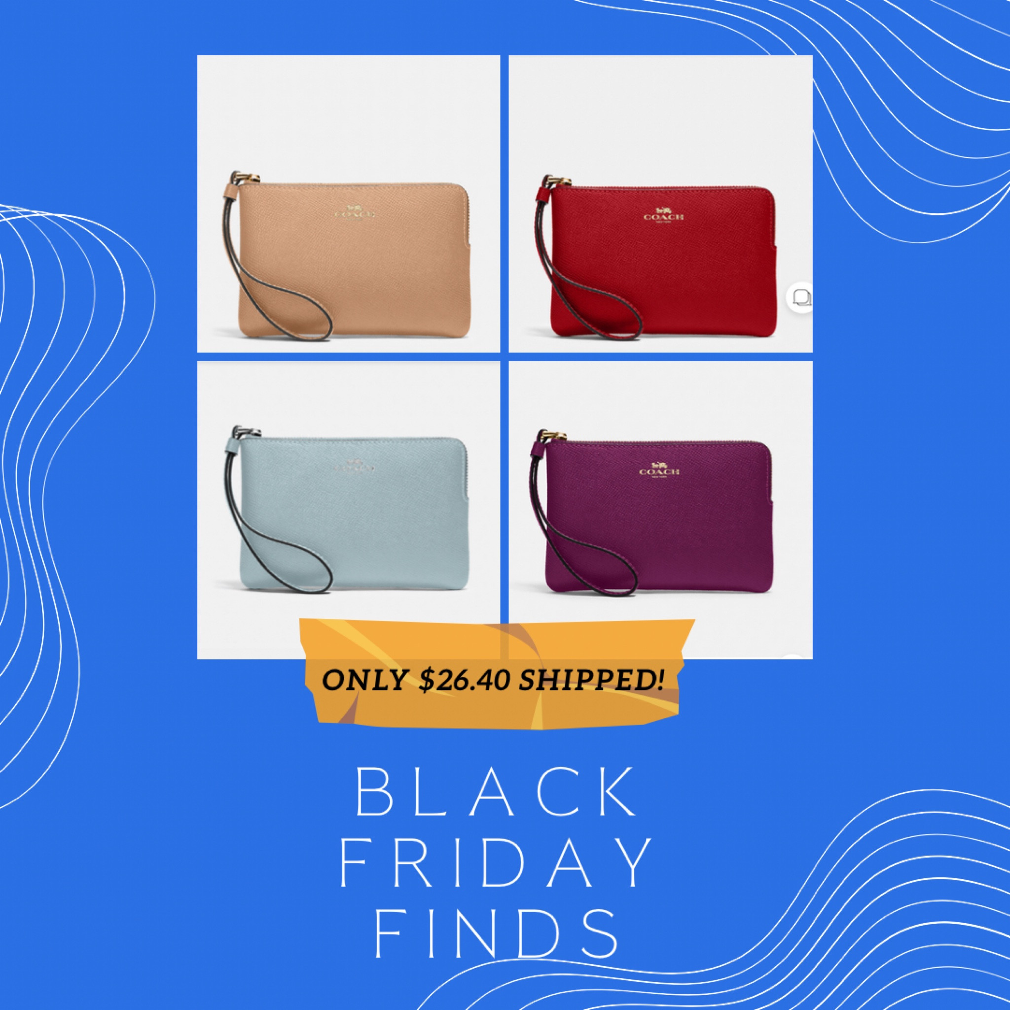 These Coach wristlets are the perfect size to take to events and will fit in most venues non-clear bag policy. Only $26.40 shipped today! A great deal! 

#LTKCyberweek #LTKunder50 #LTKHoliday