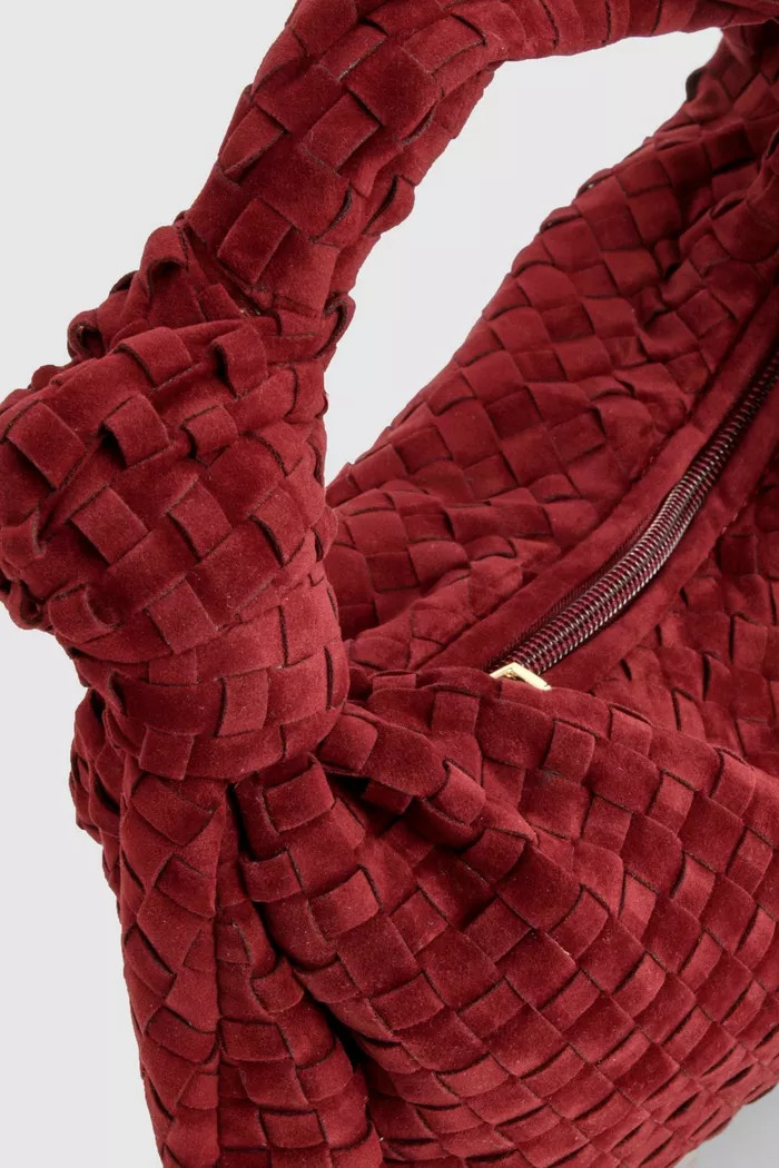 Woven Faux Suede Knot Detail Grab Bag | Boohoo.com (UK & IE)