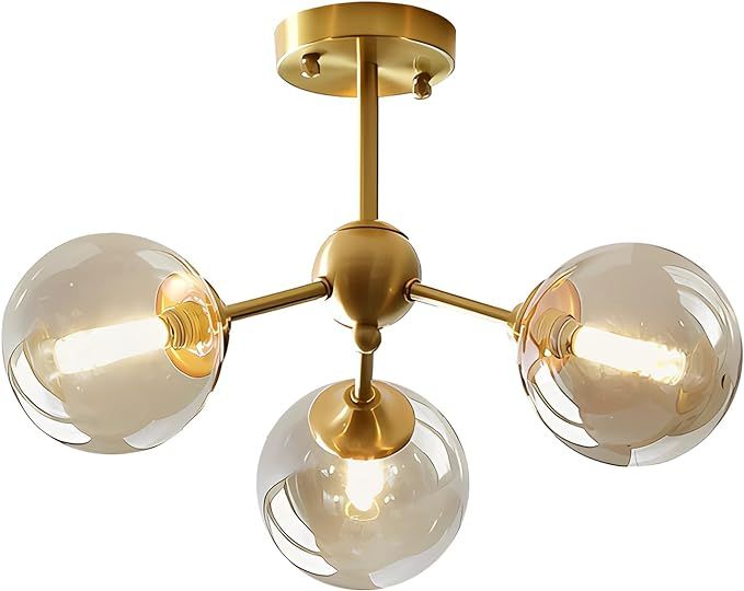 KCO Lighting Modern Bubble Chandelier Lighting 10-Lights Amber Glass Ceiling Light Mid Century Se... | Amazon (US)