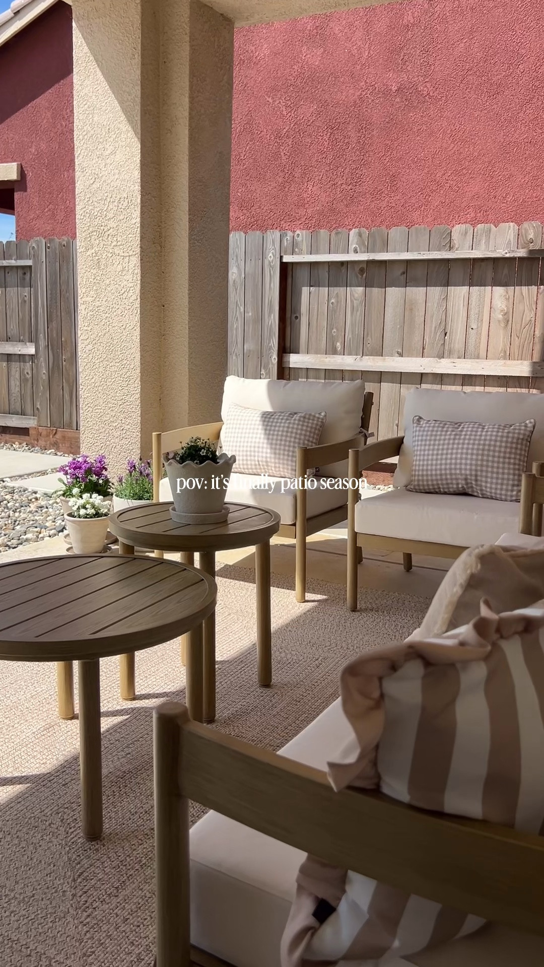 Patio season is finally here! ☀️ A majority of our patio items are from Walmart 😍 The great thing about this patio furniture is it’s metal but looks wood so it held up well during the Winter and it has a good weight to it. I also utilized a patio cover for the furniture as well to protect it from the elements 🌧️

#LTKSeasonal