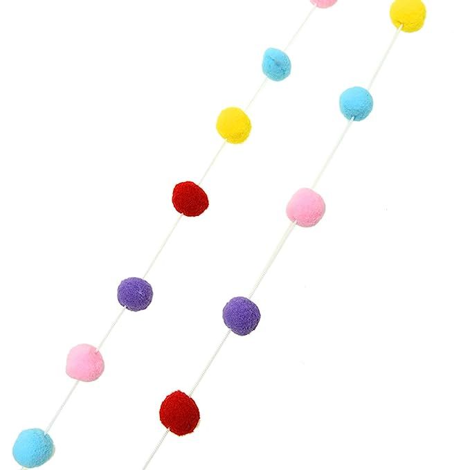 Monrocco Wool Felt Ball Garland Adjustable Pom Pom Garland Strings for Bedroom Birthday Party Wal... | Amazon (US)