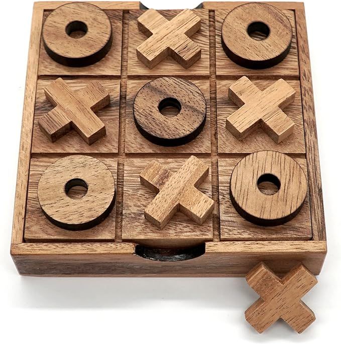 Amazon.com: BSIRI Tic Tac Toe Wooden Board Game Table Toy Player Room Decor Tables Family XOXO De... | Amazon (US)