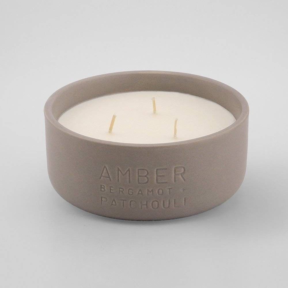 11oz Debossed Ceramic Jar 3-Wick Candle Amber - Bergamot & Patchouli - Project 62 | Target