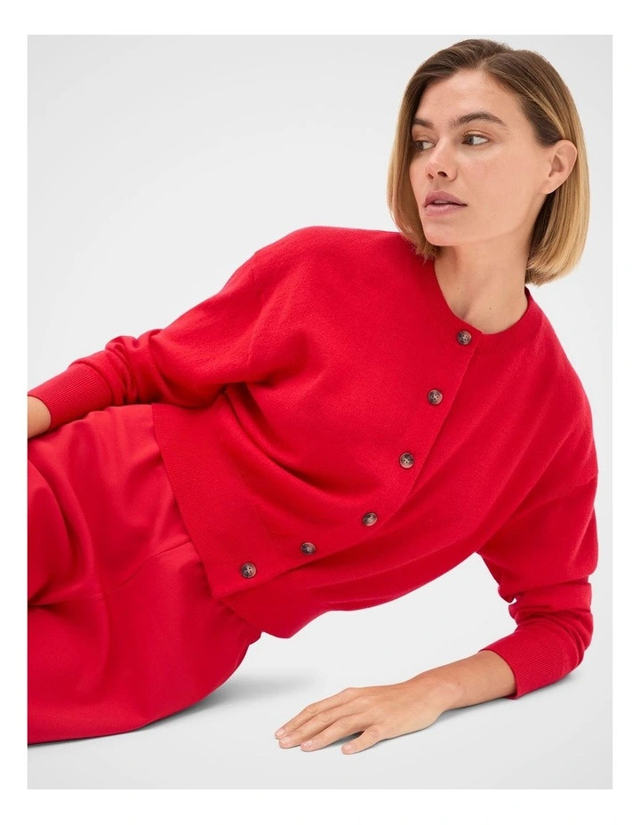 Seed HeritageAustralian Merino Relaxed Cardigan in Poppy | Myer