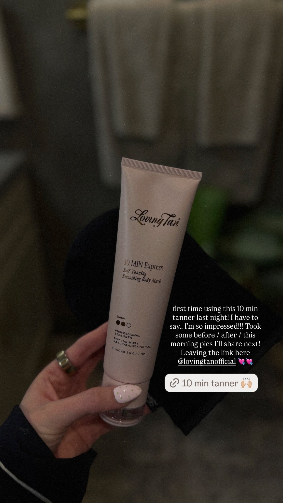 first time using this 10 min tanner last night! I have to say…. I’m so impressed!!! Took some before / after / this morning pics I’ll share next! Leaving the link here @lovingtanofficial 💘💘