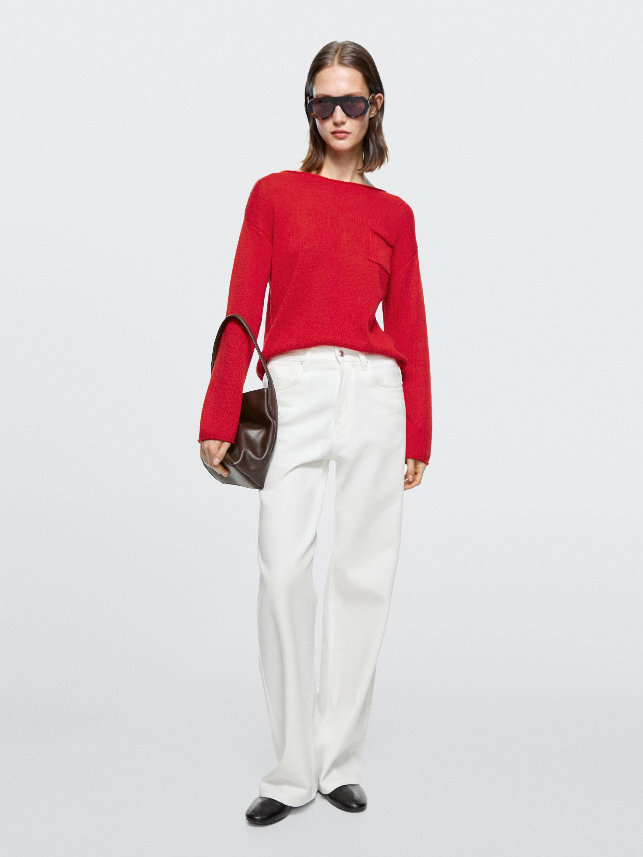 Jeans mit weitem Bein und hohem Bund | Massimo Dutti DE